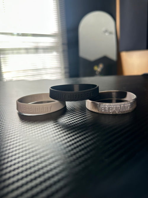 "BUILT DIFFERENT" Wristbands - 3 pack (grey, black, swirl)