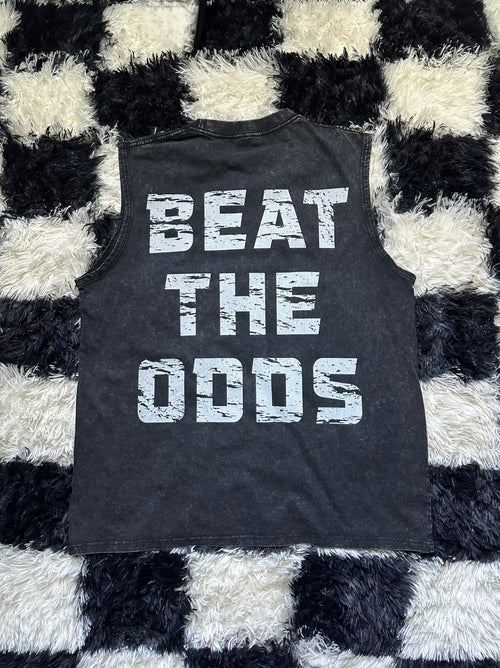 Beat The Odds Cutoff Tee - Vintage Washed Black