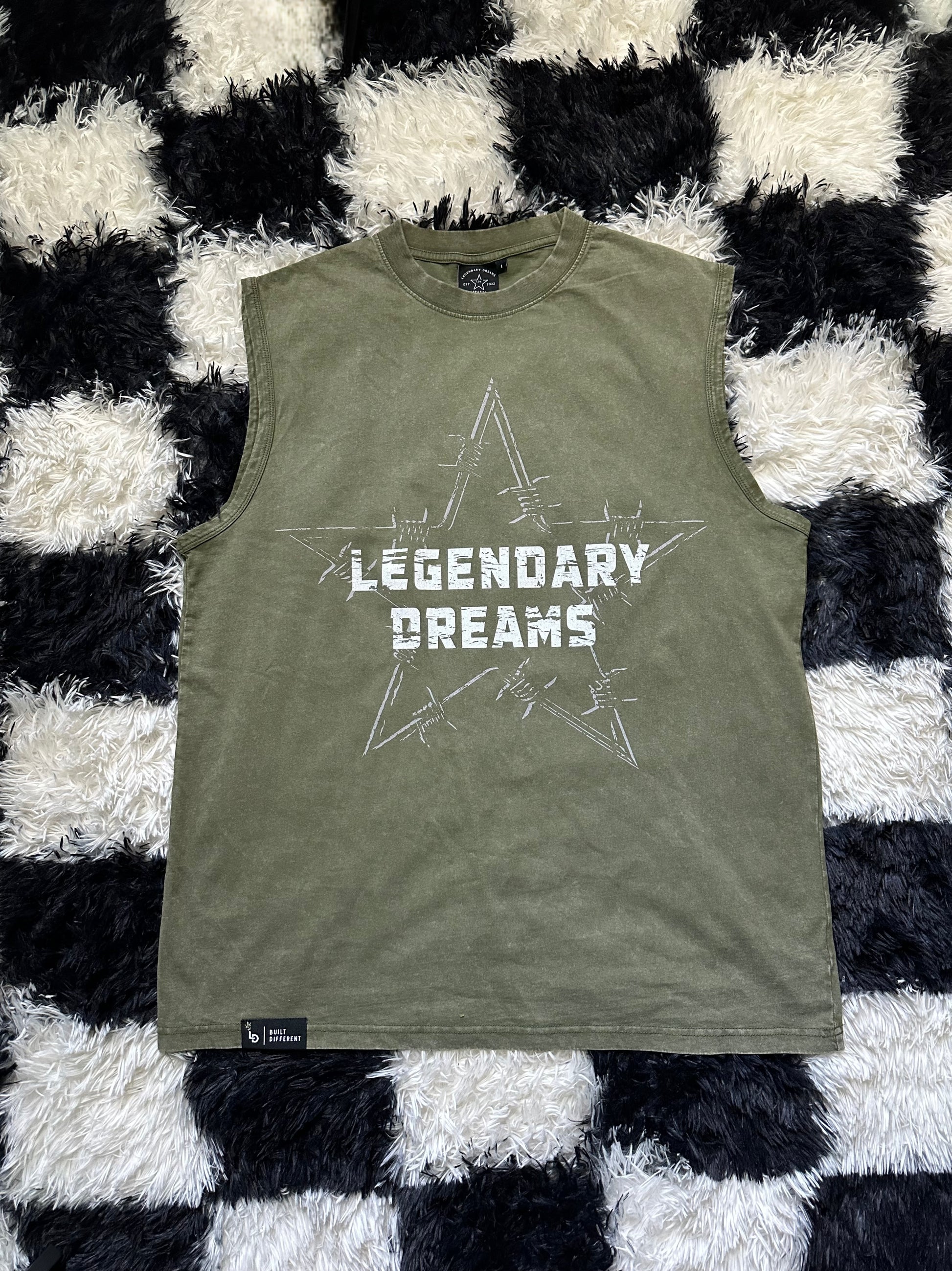 Beat The Odds Cutoff Tee - Vintage Washed Green