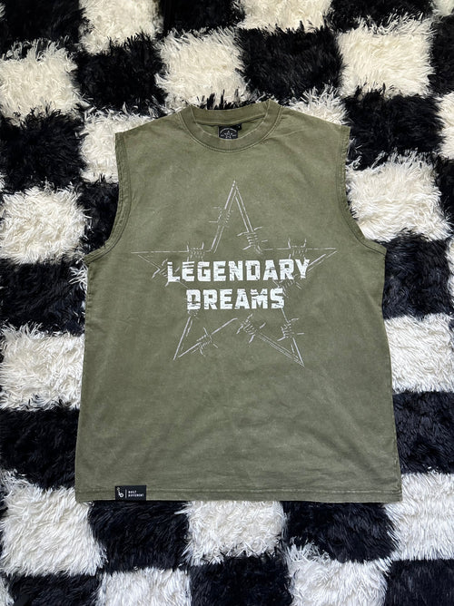 Beat The Odds Cutoff Tee - Vintage Washed Green