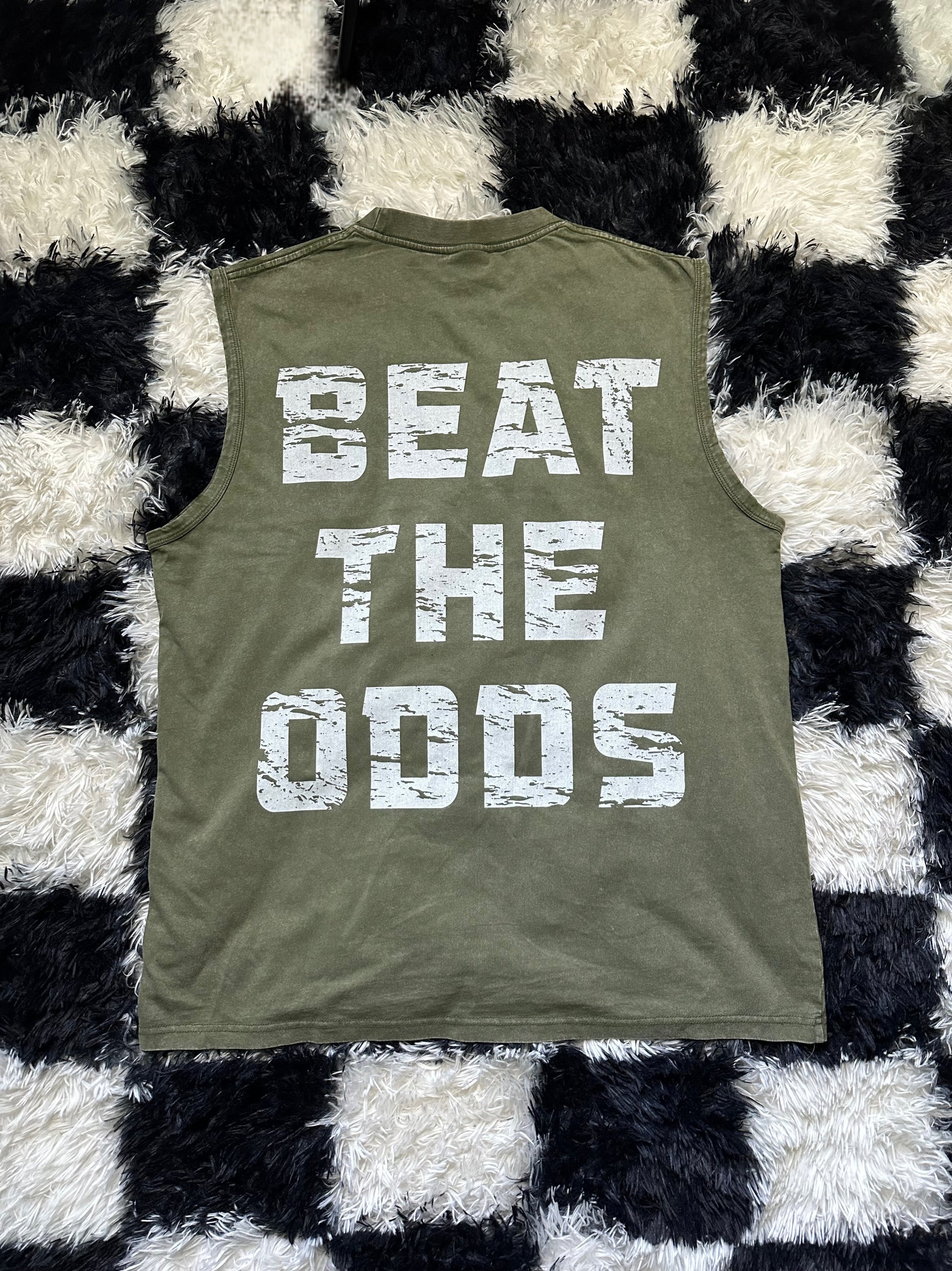 Beat The Odds Cutoff Tee - Vintage Washed Green