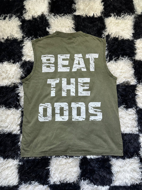 Beat The Odds Cutoff Tee - Vintage Washed Green
